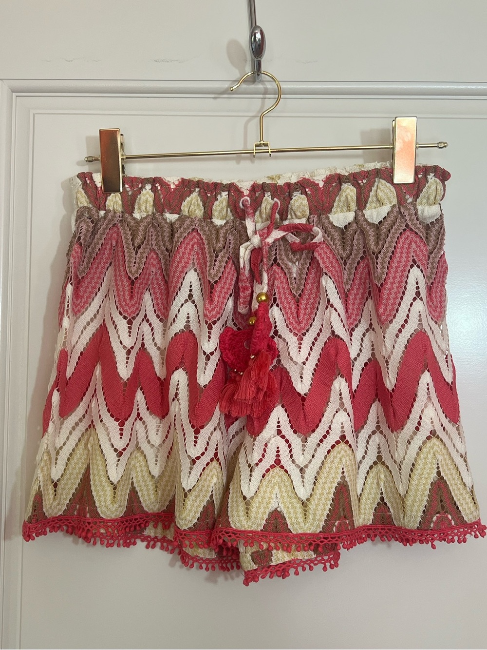 Ramy Brook Pink, Cream& White knit Shorts